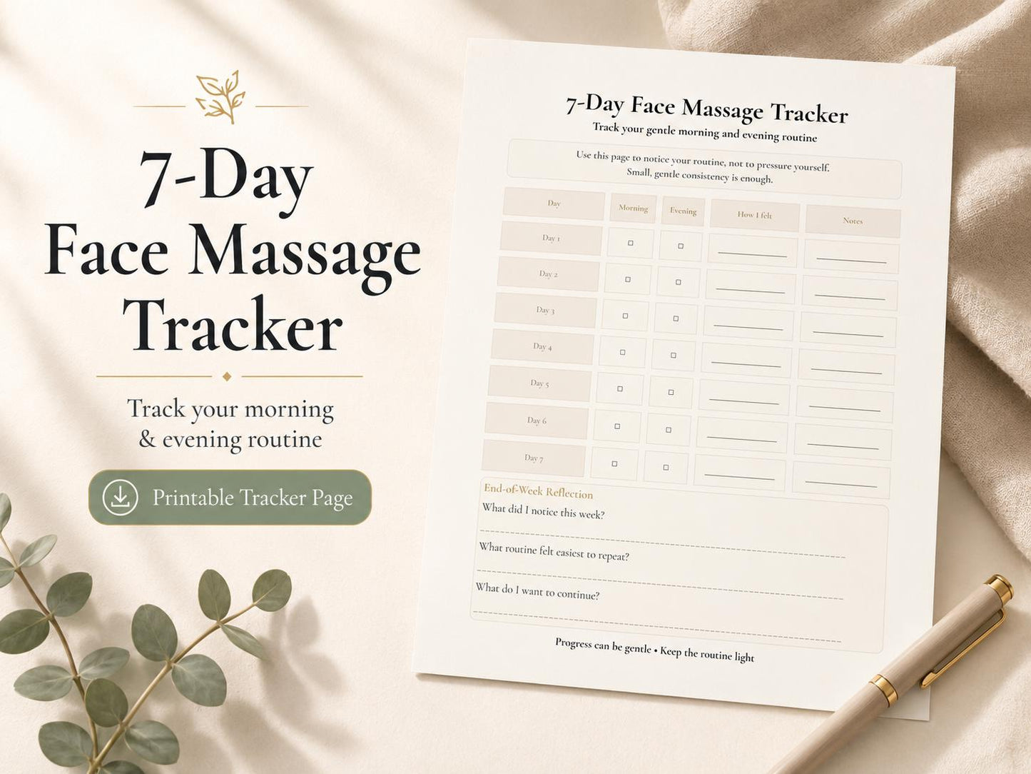 Face Lymphatic Massage Chart Printable, Facial Massage Routine, Face Massage Guide, Self Care Wellness Planner, Morning Evening Routine PDF