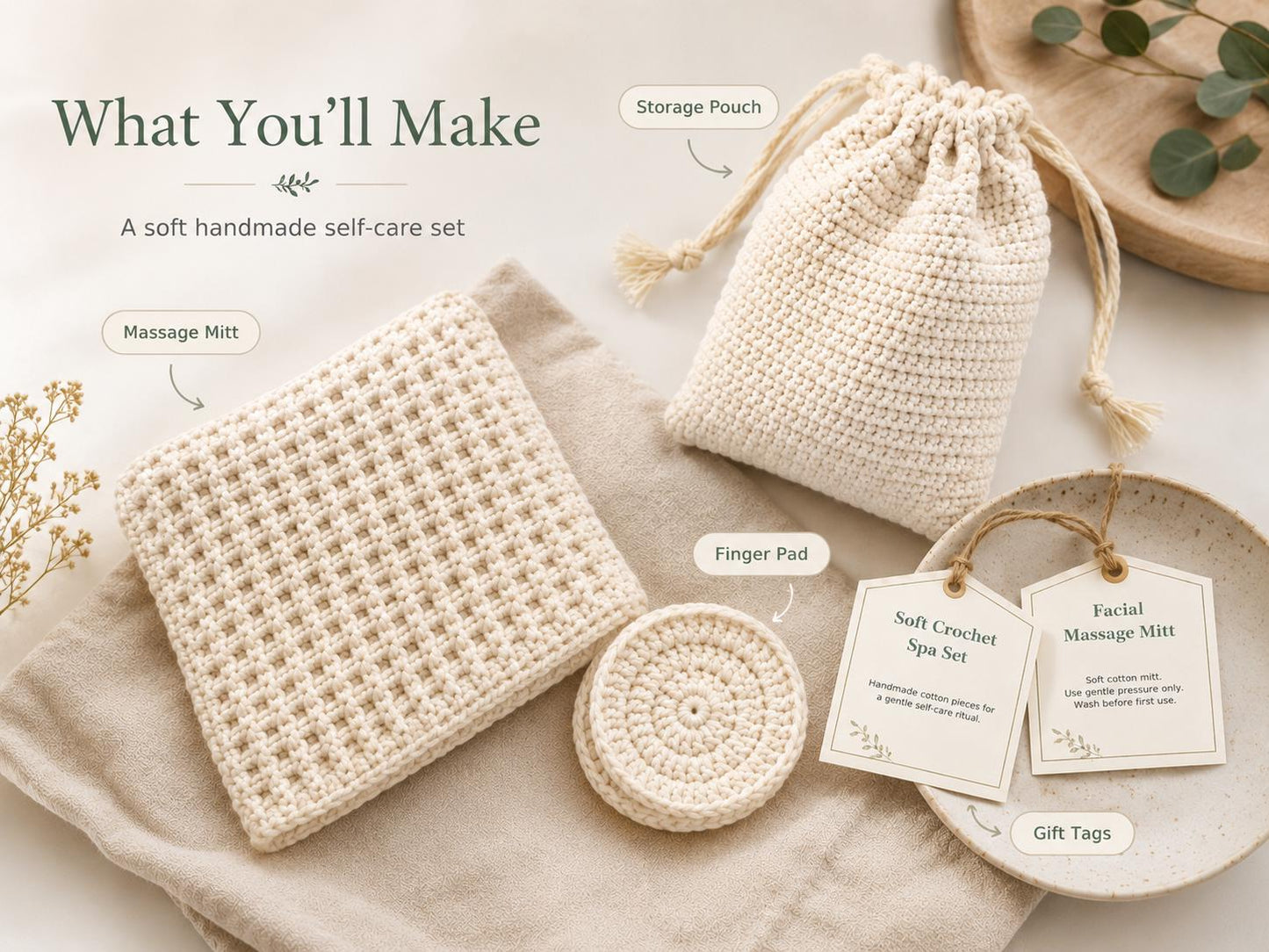 Crochet Facial Massage Mitt Pattern, Soft Face Scrubber Crochet PDF, Skincare Mitt Pattern, Beginner Spa Crochet Gift