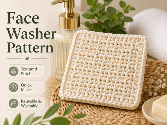 Crochet Face Washer Pattern, Reusable Makeup Rounds Crochet Pattern, Beginner Crochet Spa Set PDF, Eco-Friendly Gift