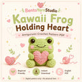 Amigurumi Frog Crochet PDF, Amigurumi Frog Holding Heart, Beginner Friendly Animal Crochet Pattern, Cute Plush Toy Pattern