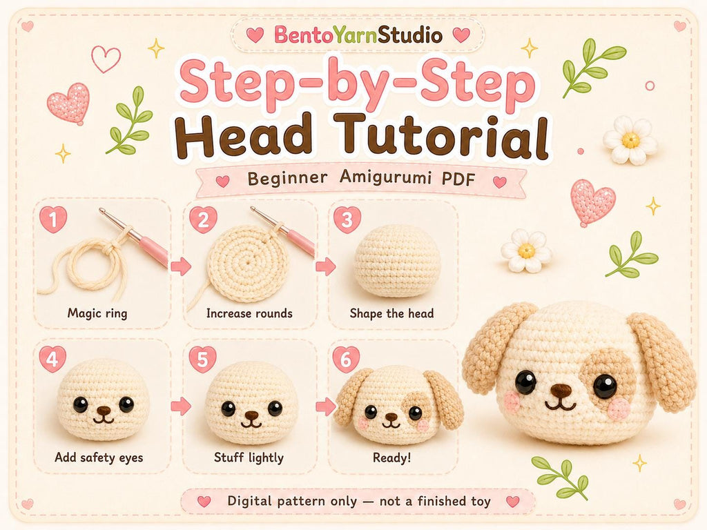 Kawaii Dog Crochet Pattern PDF, Beginner Amigurumi Puppy Pattern, Cute Dog Crochet Tutorial, Instant Download English PDF
