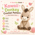Kawaii Donkey Crochet Pattern PDF, Beginner Amigurumi Donkey Pattern, Cute Crochet Toy Pattern, English Digital Download, 10 Pages
