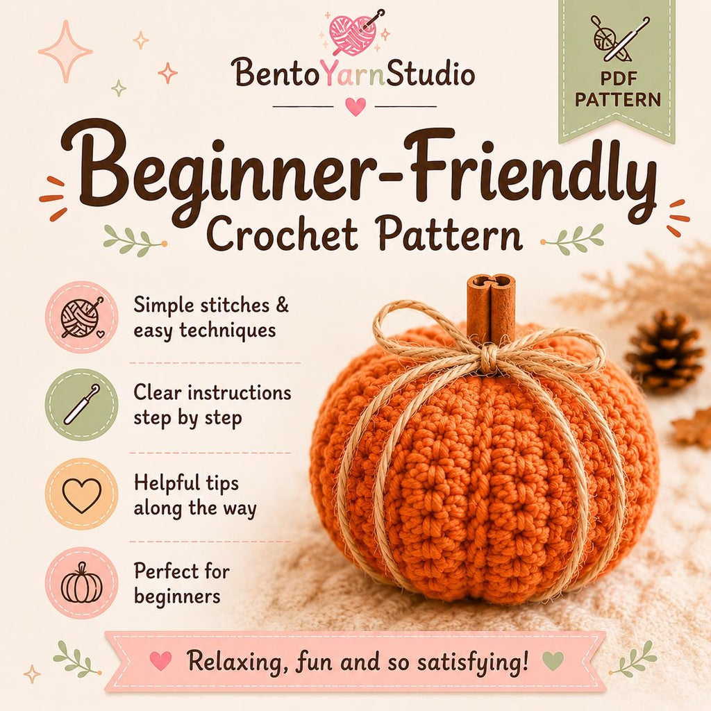 Pumpkin Crochet Pattern PDF, 3 Sizes, Beginner Friendly Fall Crochet Decor, Halloween Pumpkin Pattern, Instant Download