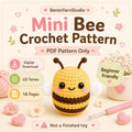 Cute Amigurumi Honey Bee Crochet Pattern, No-Sew Amigurumi Bee, Beginner Crochet Pattern | Digital Download